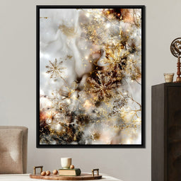 Golden Snowflake Reverie - NicheCanvas