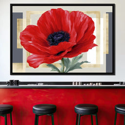 Bold Poppy Bloom Portrait - NicheCanvas