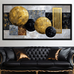 Golden Geometric Orbits - NicheCanvas