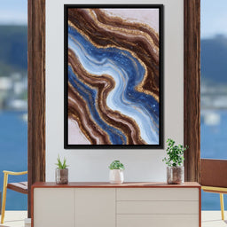 Golden River Geode Swirl - NicheCanvas