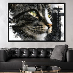 Golden Eyed Cat Portrait - NicheCanvas