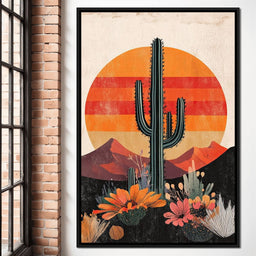 Desert Blooming Cactus Radiance - NicheCanvas
