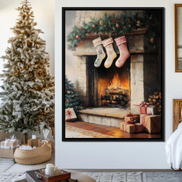 Cozy Christmas Hearth Stockings - NicheCanvas