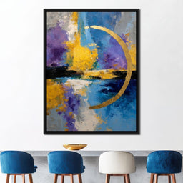 Golden Crescent Over Blue Sky - NicheCanvas