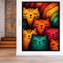 Dreamy Feline Kaleidoscope - NicheCanvas