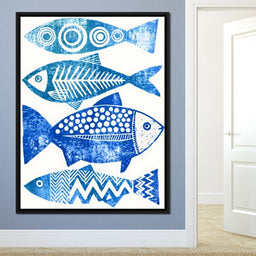 Geometric Marine Life Study - NicheCanvas