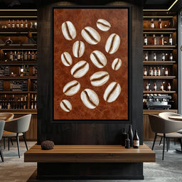 Coffee Beans Brown Background - NicheCanvas