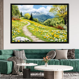 Path Through Floral Meadow - NicheCanvas