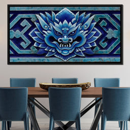 Cerulean Guardian Dragon Face - NicheCanvas