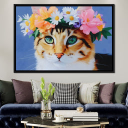 Floral Feline Elegance - NicheCanvas