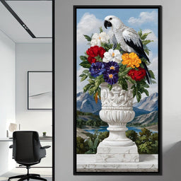 Alpine Parrot and Floral Majesty - NicheCanvas