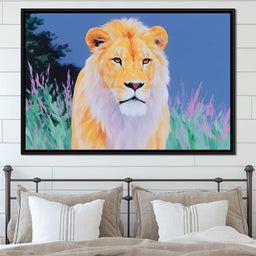 Golden Lion in Wilderness - NicheCanvas