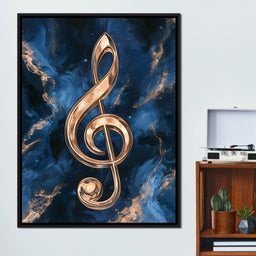Gilded Melody Floating Through Dark Waters - NicheCanvas
