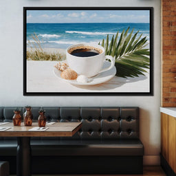 Morning Coffee By The Sea Shore - NicheCanvas