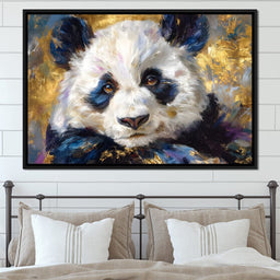 Golden Panda Daydream Portrait - NicheCanvas
