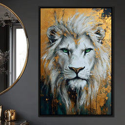 Majestic Lion Gold Radiance - NicheCanvas