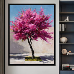 Fuchsia Blossom Tree Courtyard - NicheCanvas