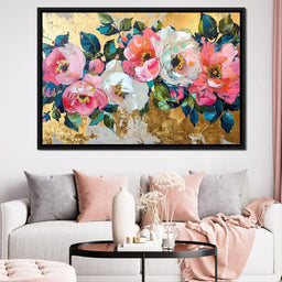 Golden Royal Flowers 08 - Wildrose Creations - NicheCanvas