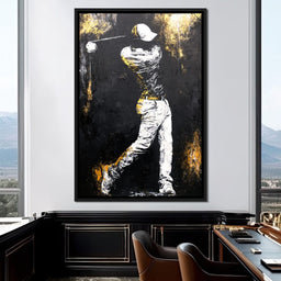 Golf Profile in Black - NicheCanvas