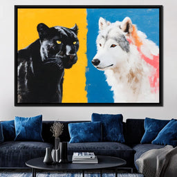 Panther And Wolf Color Clash - NicheCanvas