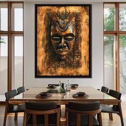 Ancient Tribal Mask Design - NicheCanvas