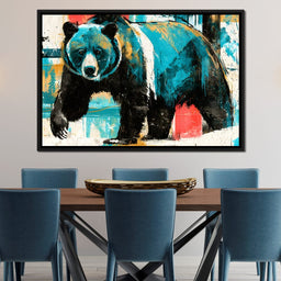 Apex Predator Stride Through Abstract Woods - NicheCanvas