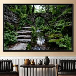 Forest Stone Archway Pathway - NicheCanvas