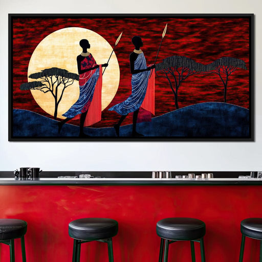 Moonlit Maasai Journey - TooplesArt Canvas Print