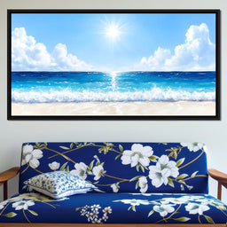 Endless Horizon Sunlit Beach - NicheCanvas