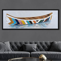 Colorful Canoe Reflections Calm - NicheCanvas