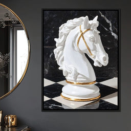 Gilded Knight on Marble Board - NicheCanvas