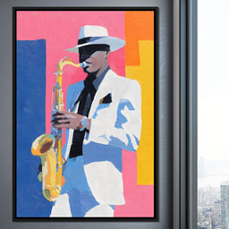 Vibrant Jazz Sax Soloist Style - NicheCanvas