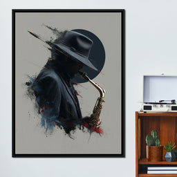 Midnight Saxophone Silhouette - NicheCanvas