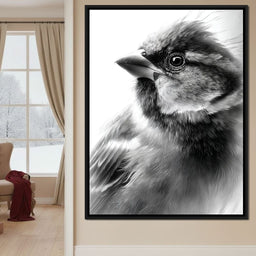 Feathered Sentinel Monochrome - NicheCanvas