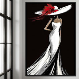 The White Dress -  Elegant Nocturne Silhouette - NicheCanvas