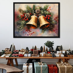 Golden Christmas Bells Garland - NicheCanvas