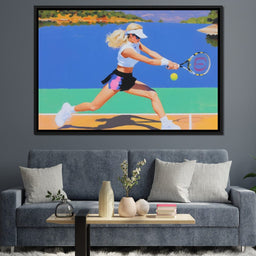 Summer Lakecourt Tennis Rally - NicheCanvas