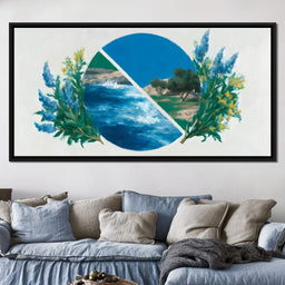 Mediterranean Sea and Olive Grove - NicheCanvas