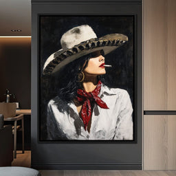 Noir Cowgirl Cigarette Glow - NicheCanvas