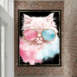 Cool Cat Sunglasses Portrait - NicheCanvas
