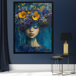 Floral Dreams in Indigo Depths - NicheCanvas
