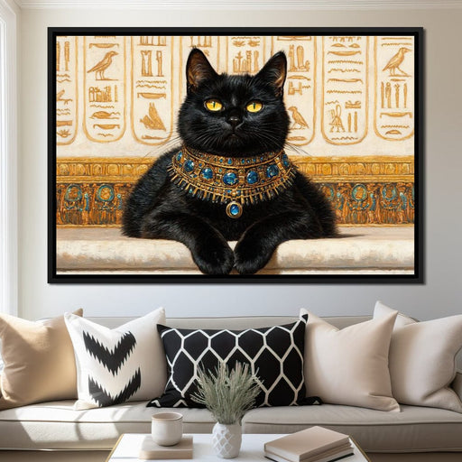 Egyptian Feline Elegance Canvas Print