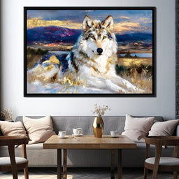 Golden Wolf Mountain Vista - NicheCanvas