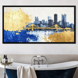 Golden Bridge Skyline - NicheCanvas