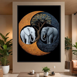 Elephant Yin-Yang - TooplesArt - NicheCanvas