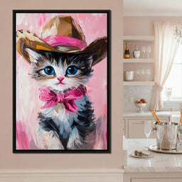 Cowboy Kitten Pink Bow Charm - NicheCanvas