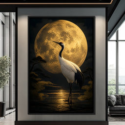 Crane Moonrise - NicheCanvas