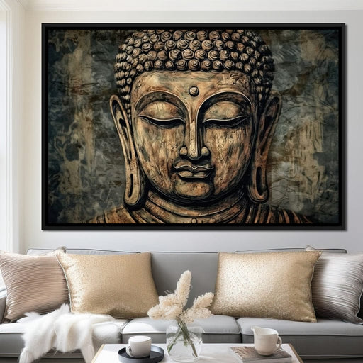 Saffron Buddha's Soulful Eyes Canvas Print