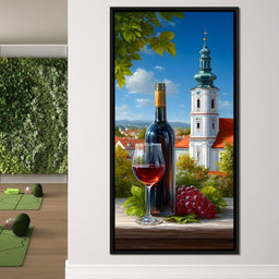 Sunlit Courtyard & Wine Cup - NicheCanvas