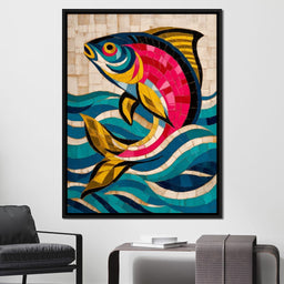 Vibrant Tropical Fish Mosaic - NicheCanvas